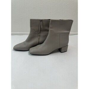 NEW Sarto Flexa Fabienne Light Grey Leather Block Heel Womens Booties Sz 11M
